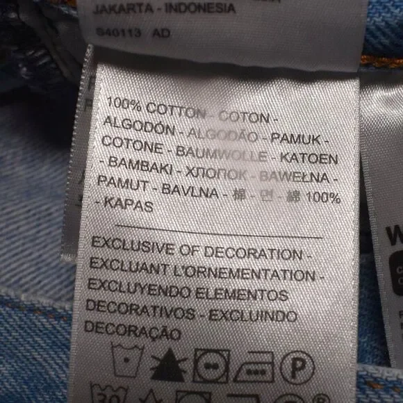 Levis Wedgie Straight Leg Jeans Womens 26 Blue Distressed Mid rise Denim - Picture 4 of 12